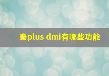 秦plus dmi有哪些功能